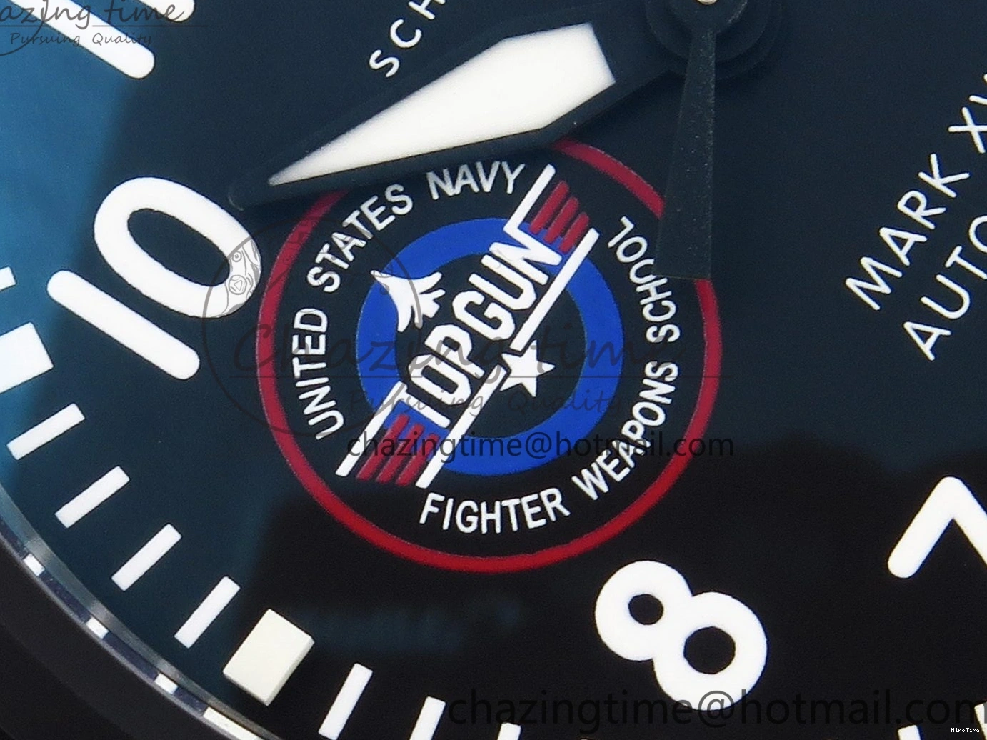 MIROTIME 0519 Mark XVIII Top Gun “SFTI” Black Ceramic IW324712 ZF 1:1 Best Edition on Green Nylon Strap A Tailored 7025